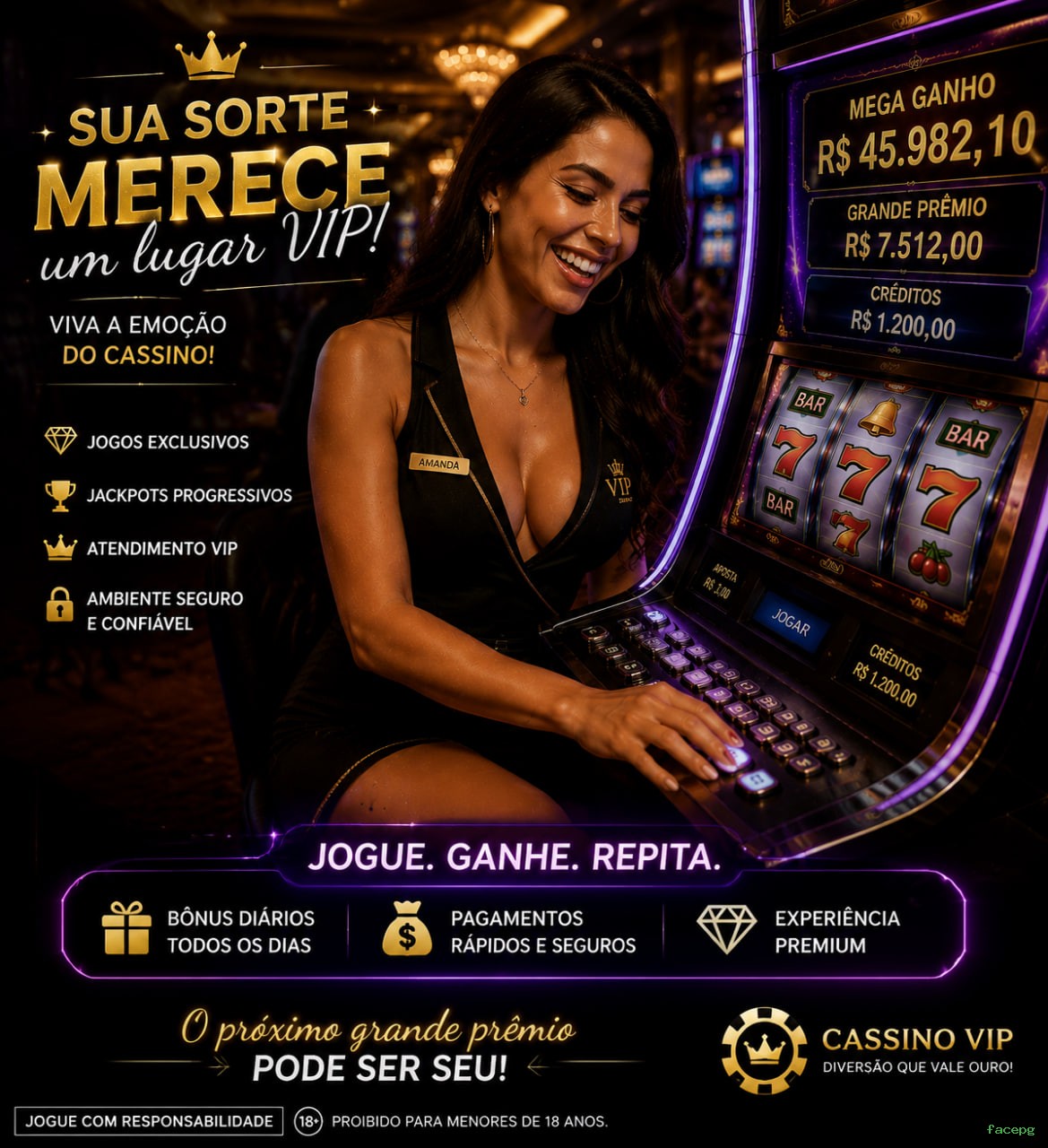 Métodos de pagamento aceitos na facepg
